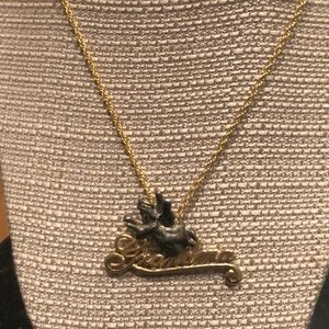 Vintage Gold Silver Tone Guardian Angel Pendant Chain